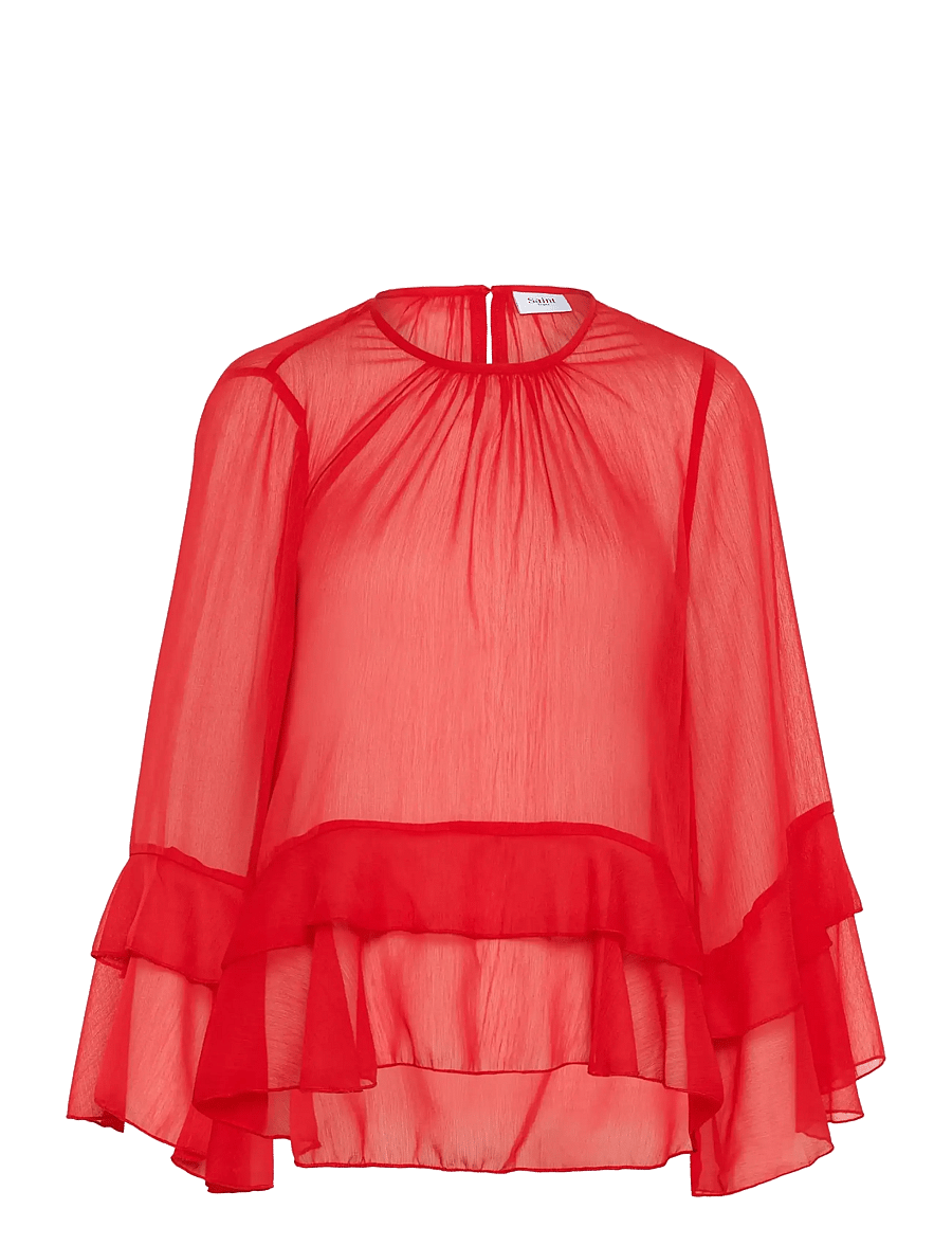 Saint Tropez - MazelleSZ Blouse - long sleeved blouses - chinese red - 1