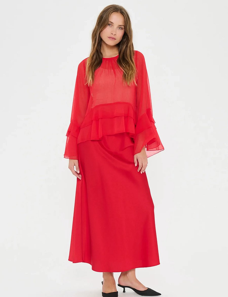 Saint Tropez - MazelleSZ Blouse - long sleeved blouses - chinese red - 3