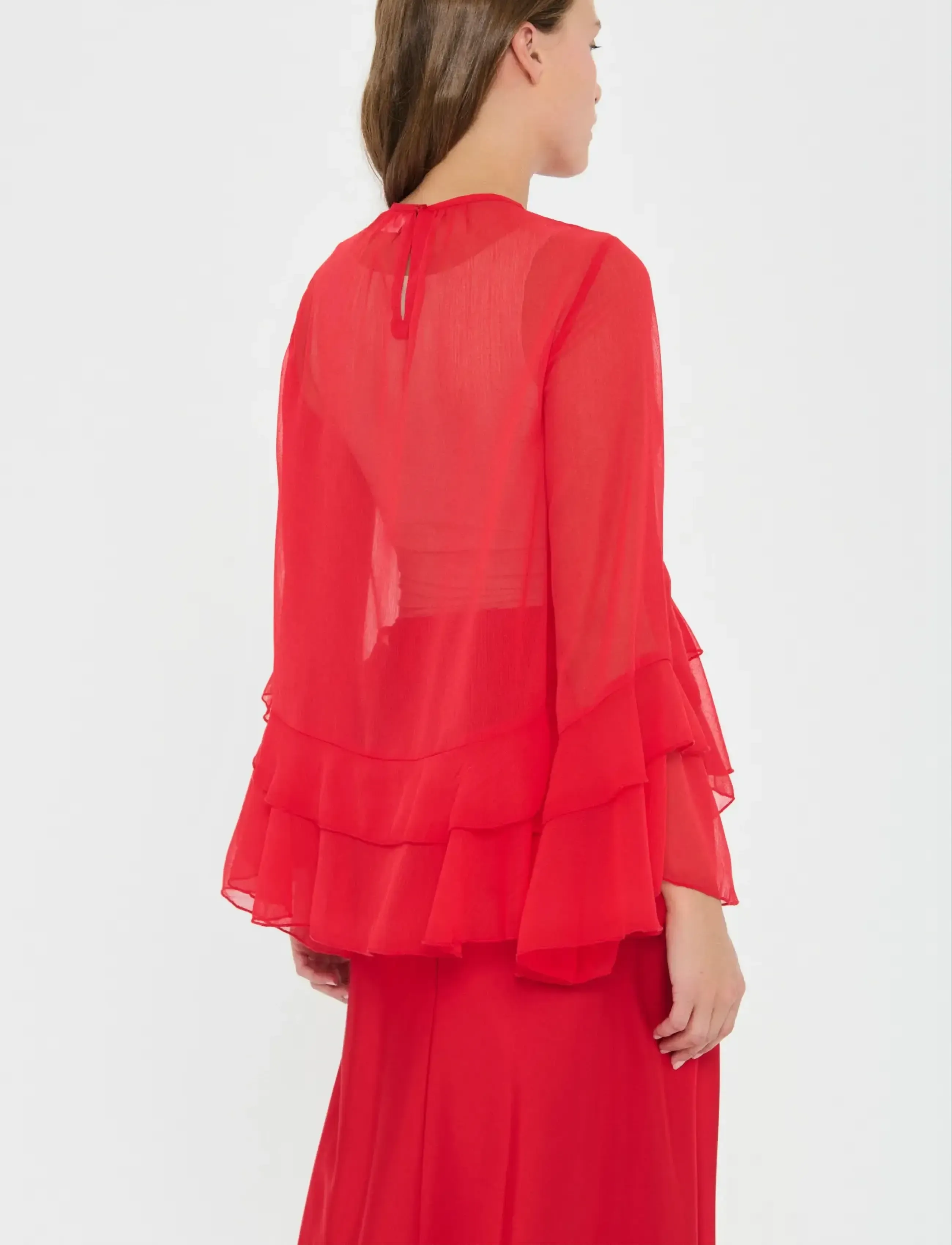 Saint Tropez - MazelleSZ Blouse - long sleeved blouses - chinese red - 4
