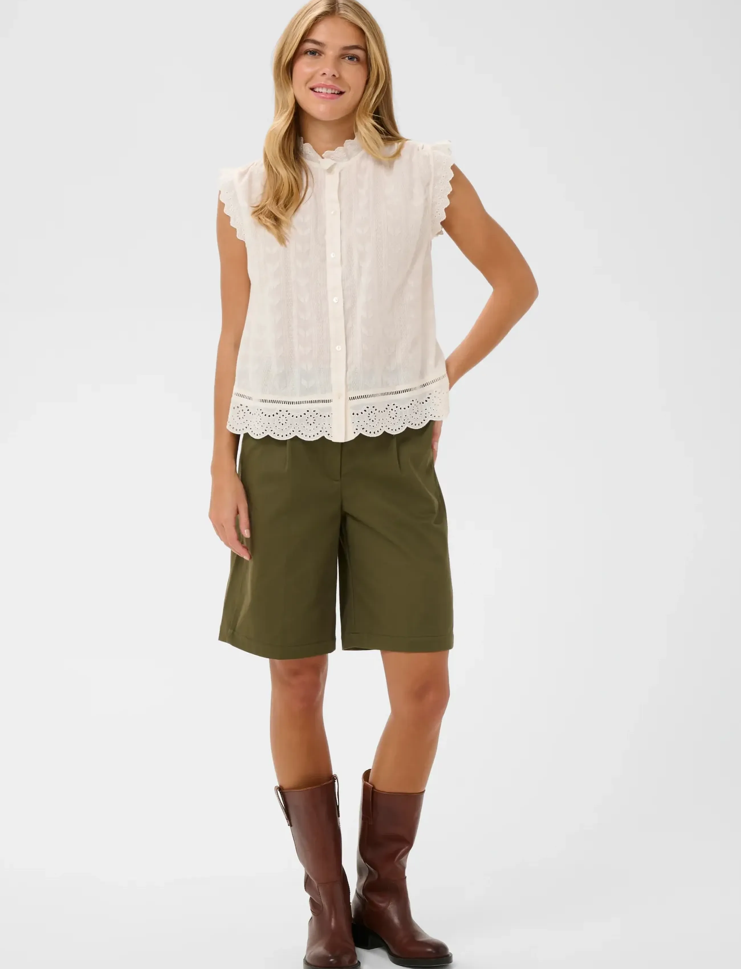 Saint Tropez - RowynSZ Shirt - kortärmade skjortor - ice - 3