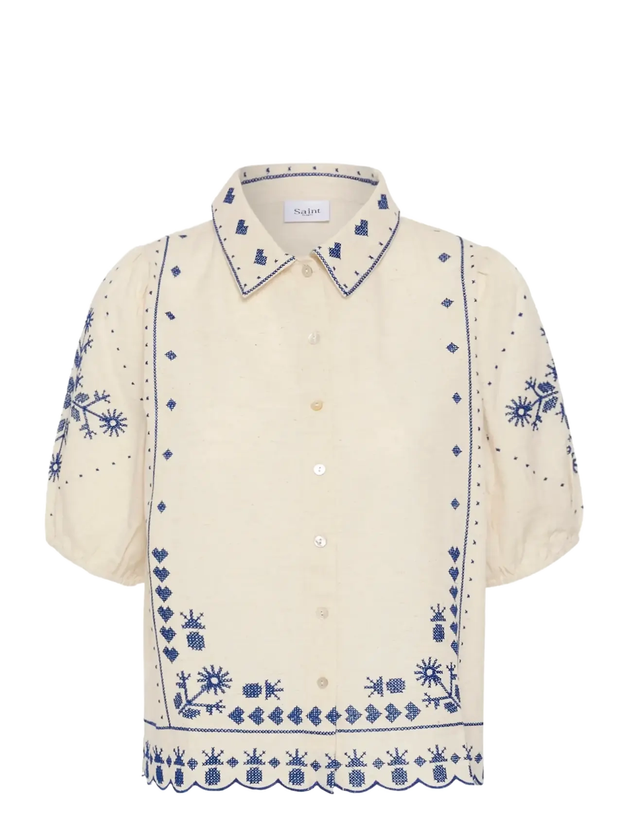 Saint Tropez RomelleSZ Shirt - Skjorter - TURTLEDOVE / cream