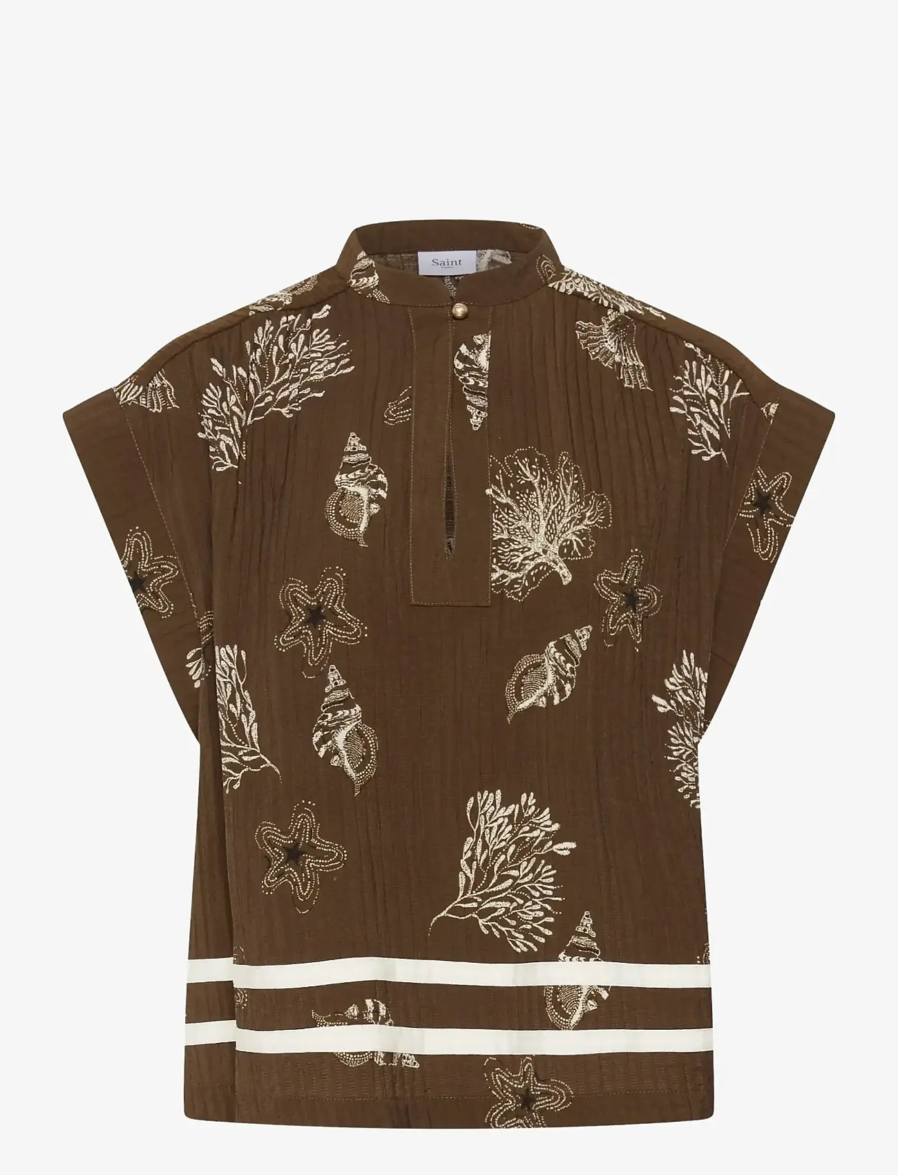 Saint Tropez - RosashellSZ Blouse - kurzämlige blusen - fudge sea shell - 1
