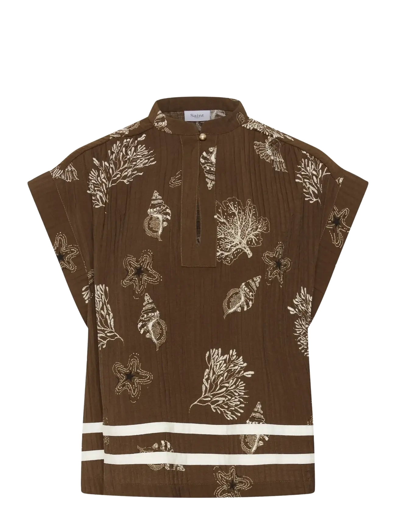 Saint Tropez RosashellSZ Blouse - Vaatteet - FUDGE SEA SHELL / brown
