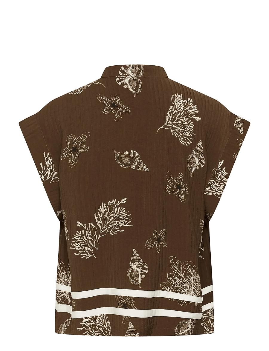 Saint Tropez - RosashellSZ Blouse - kortärmade blusar - fudge sea shell - 2