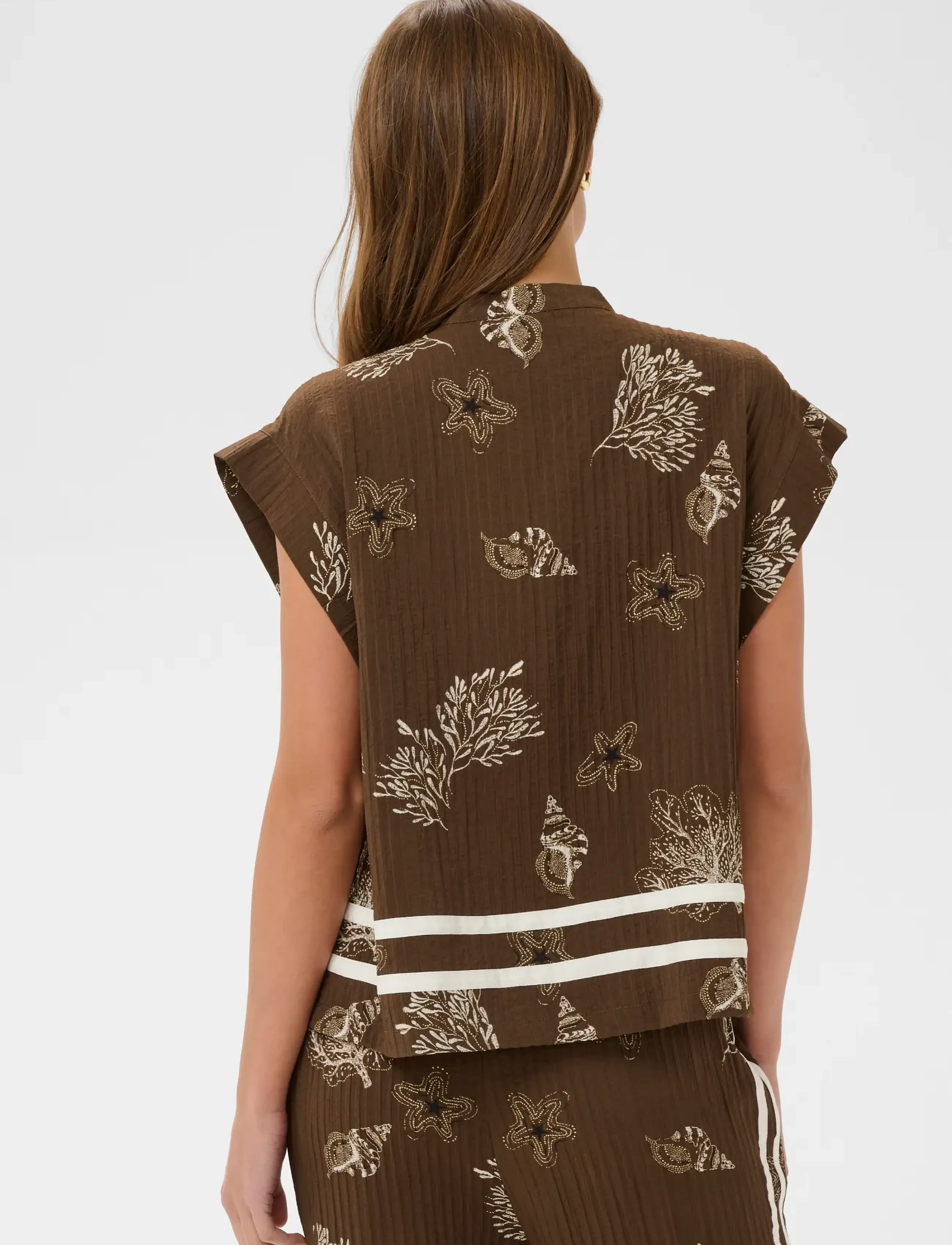Saint Tropez - RosashellSZ Blouse - kurzämlige blusen - fudge sea shell - 4