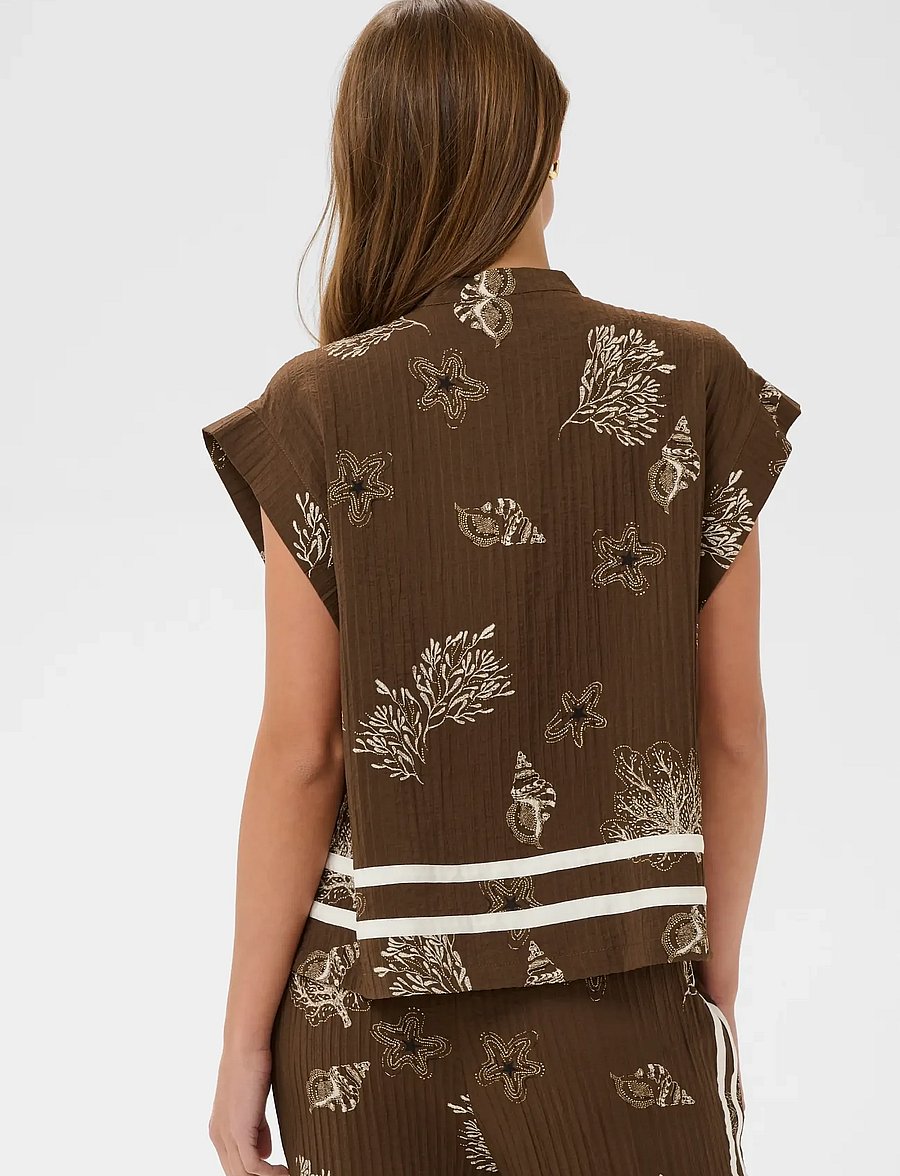 Saint Tropez - RosashellSZ Blouse - kortärmade blusar - fudge sea shell - 4