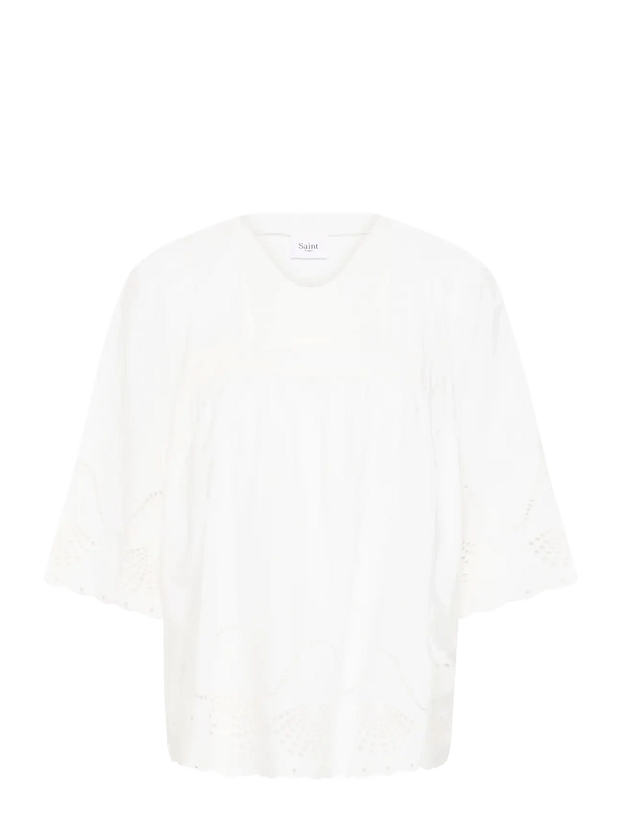 Saint Tropez - RivashellSZ Blouse - kortärmade blusar - bright white - 1