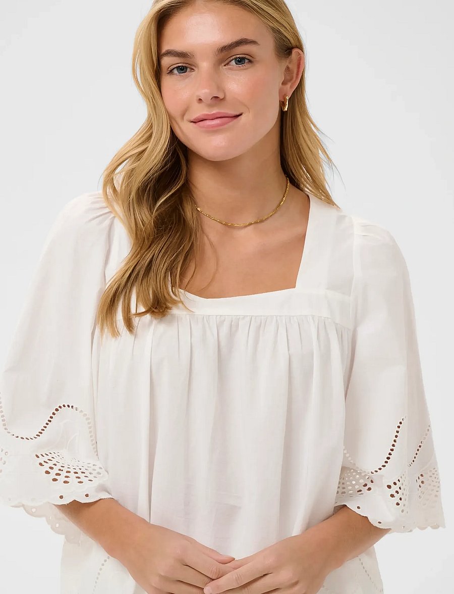 Saint Tropez - RivashellSZ Blouse - kortärmade blusar - bright white - 5