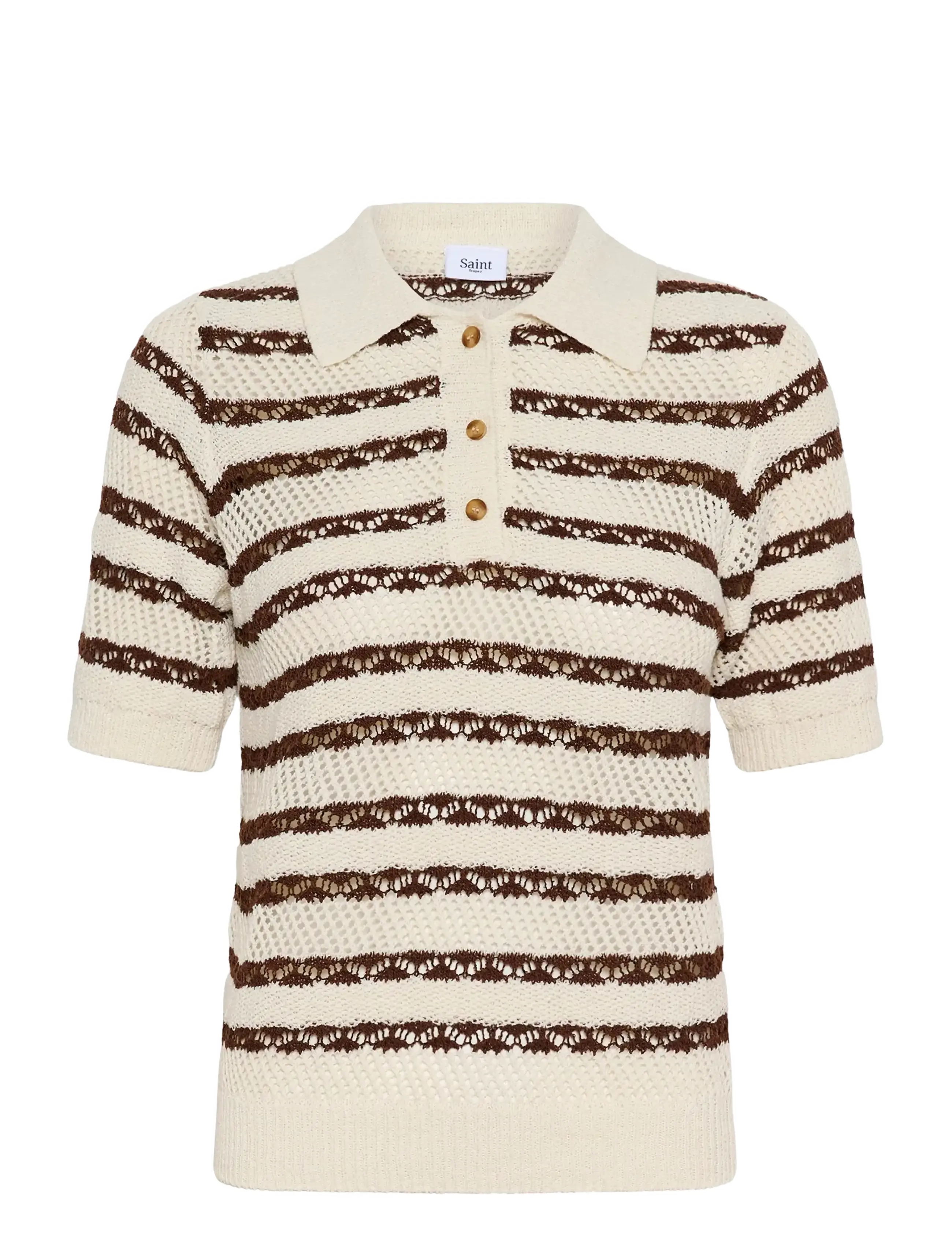 SAINT TROPEZ Rosettasz Pullover Braun - M - Damen