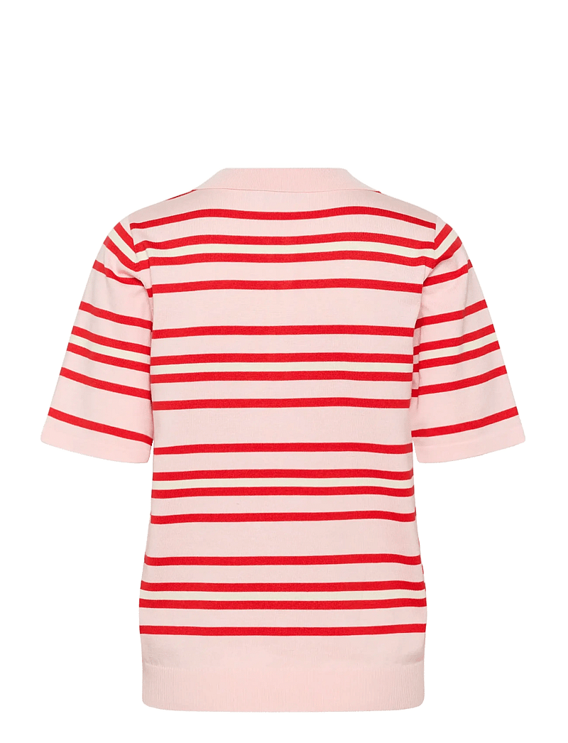 Saint Tropez - PilaSZ SS Polo Pullover - poloshirts - chalk pink red multi stripe - 2