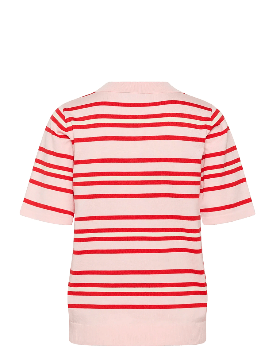 Saint Tropez - PilaSZ SS Polo Pullover - poloshirts - chalk pink red multi stripe - 2