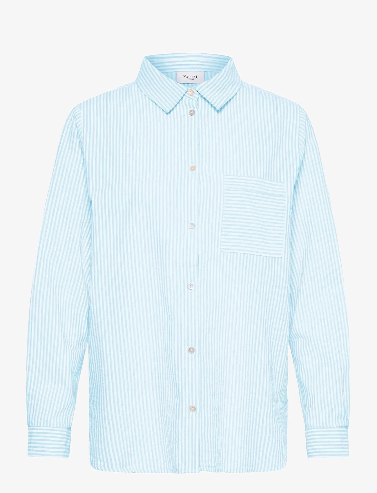 Saint Tropez - ElmikoSZ N. Shirt - langærmede skjorter - cerulean ice stripe - 1