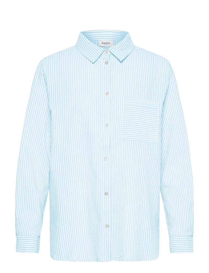 Saint Tropez - ElmikoSZ N. Shirt - langærmede skjorter - cerulean ice stripe - 1