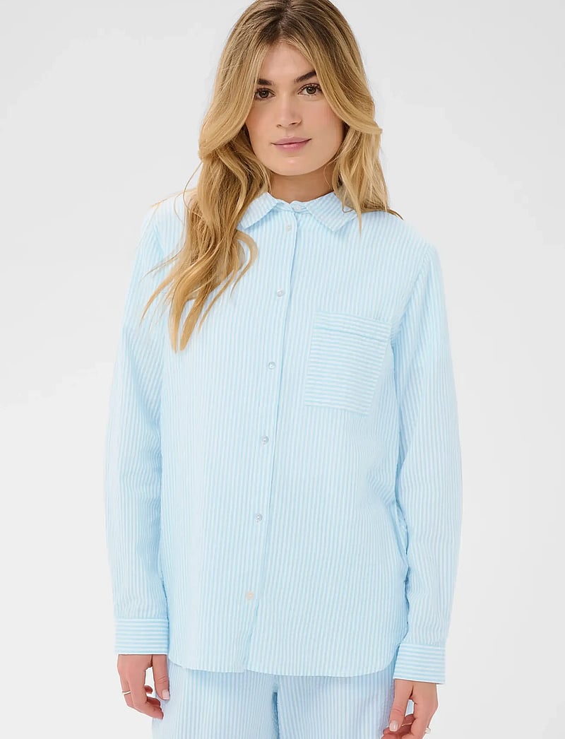Saint Tropez - ElmikoSZ N. Shirt - langærmede skjorter - cerulean ice stripe - 3