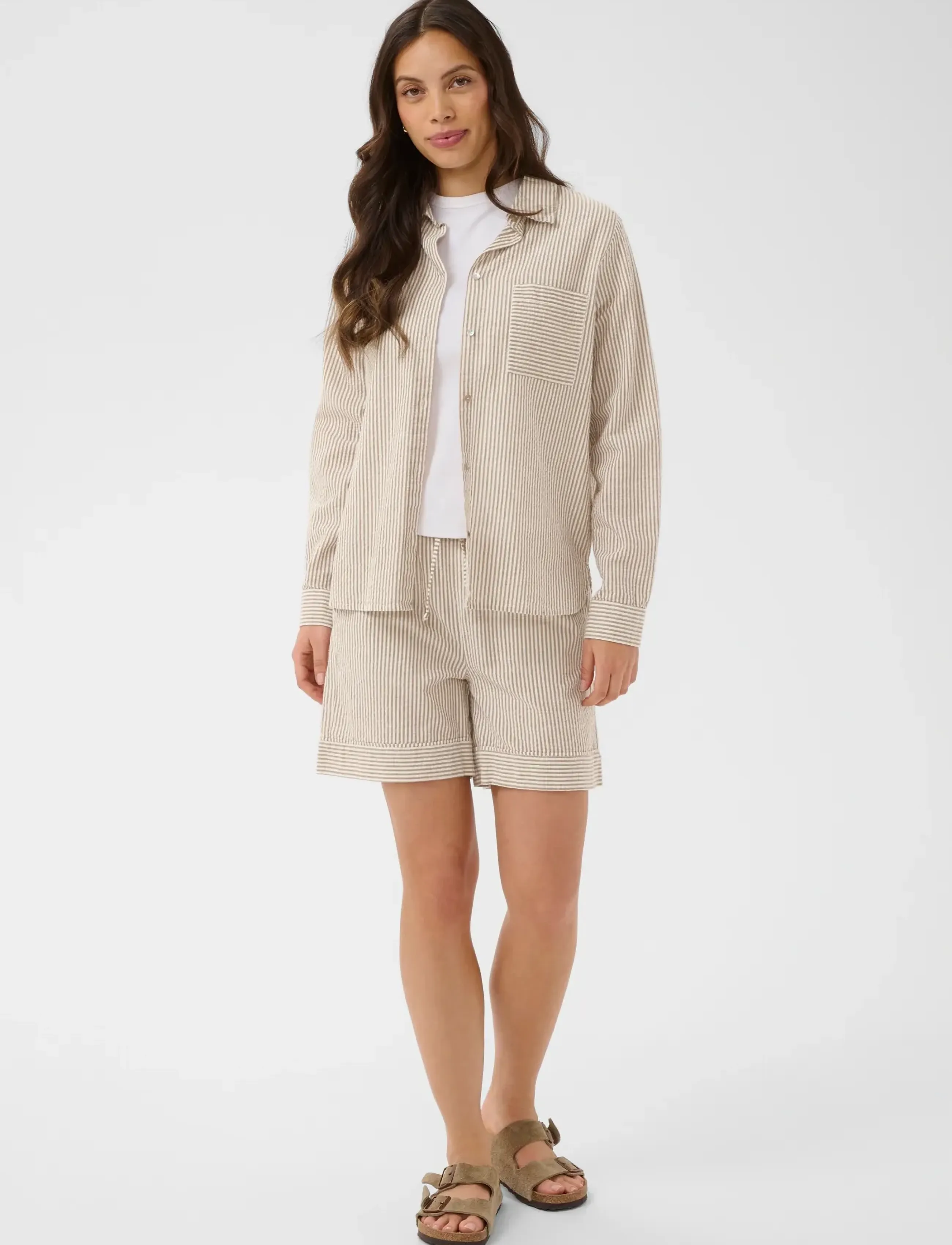 Saint Tropez ElmikoSZ N. Shorts - Clothing - TOASTED COCONUT ICE STRIPE / cream