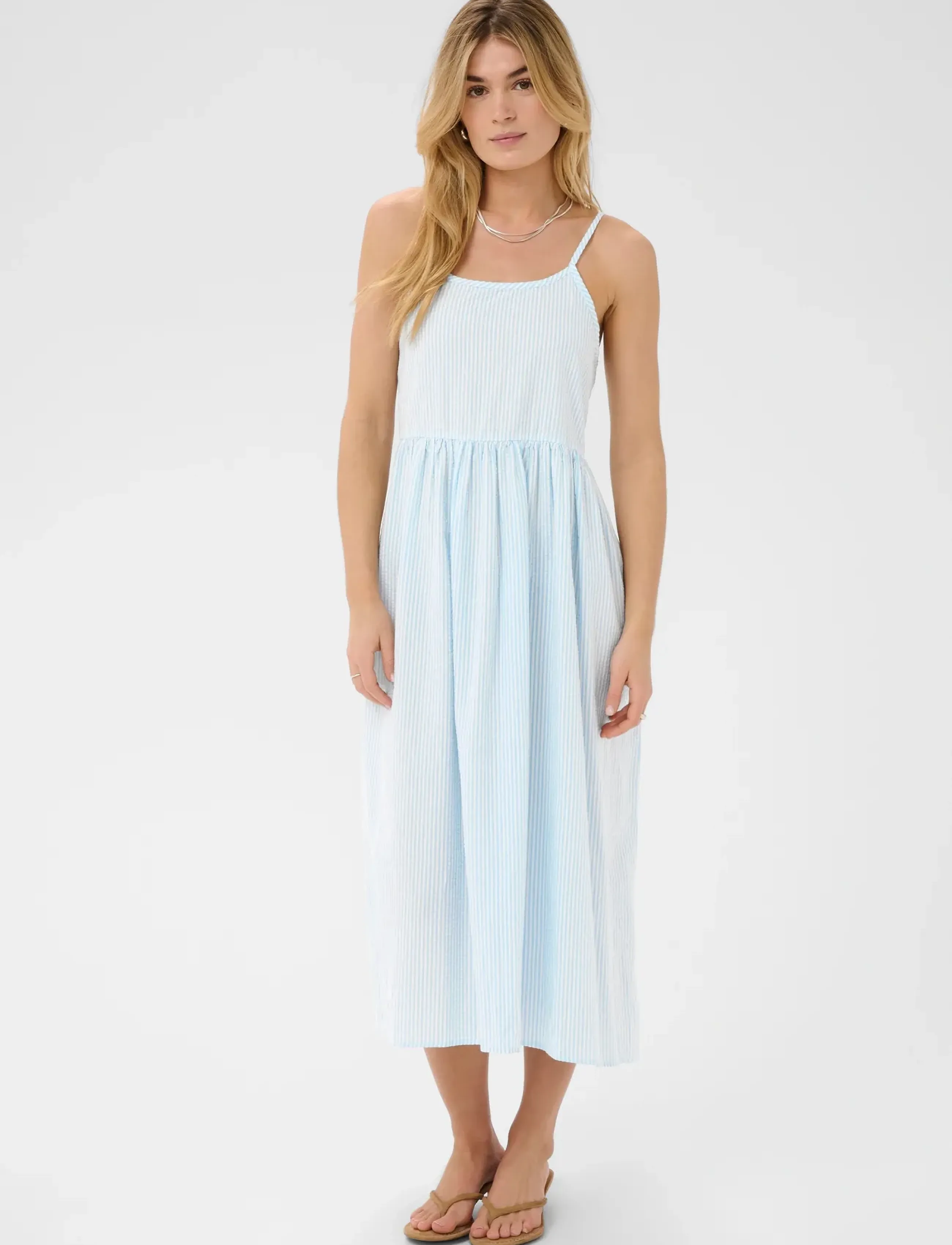 Saint Tropez Elmikosz N. Strap Dress, M, Blue, Kjoler > Underkjoler, Dame