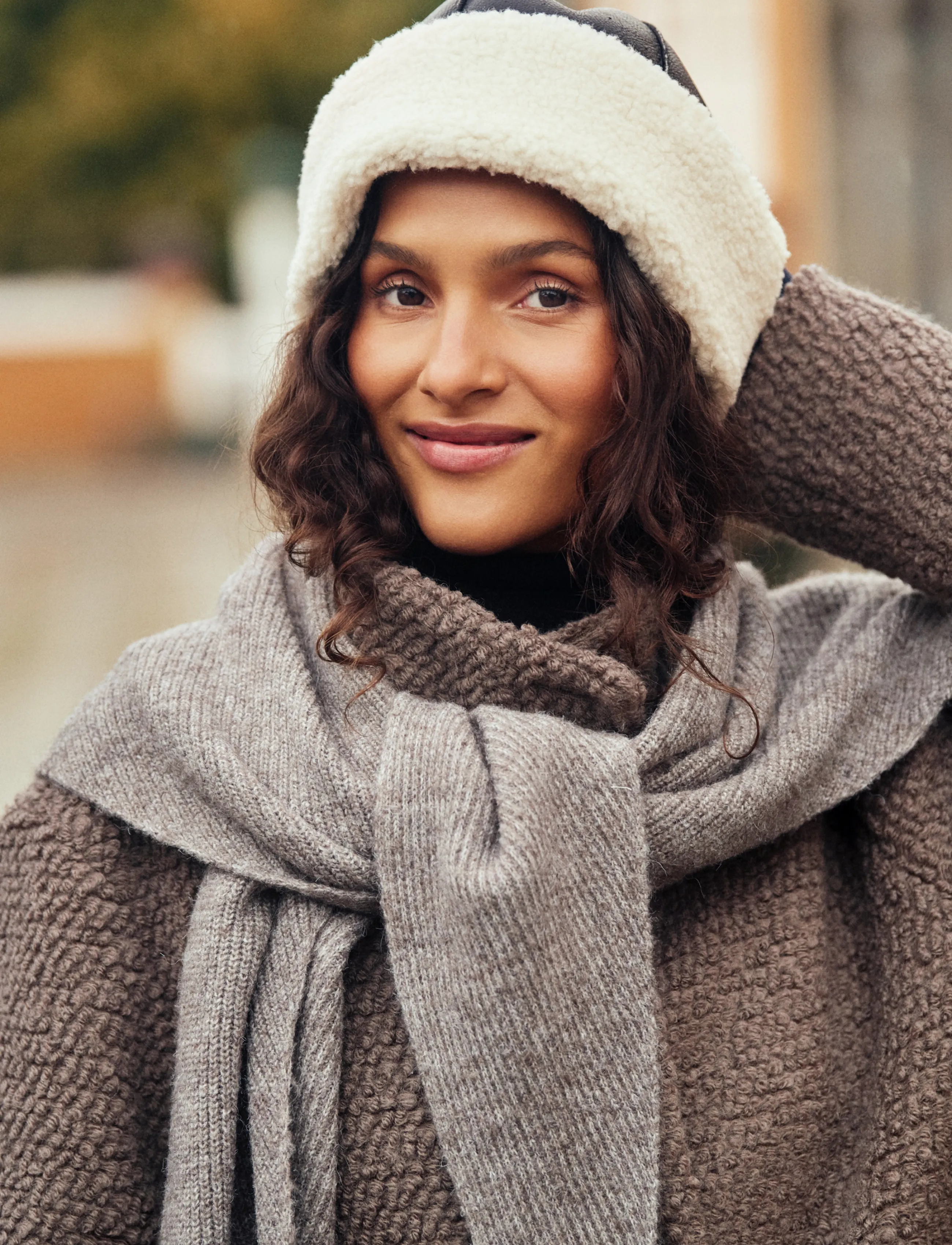Saint Tropez AlulluSZ Scarf - Aksessuaarid - IRON MELANGE / brown