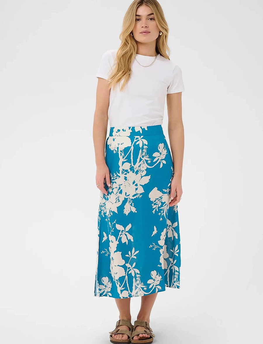 Saint Tropez - PollyanaSZ Skirt - midiseelikud - vallarta blue flower bouquet - 0