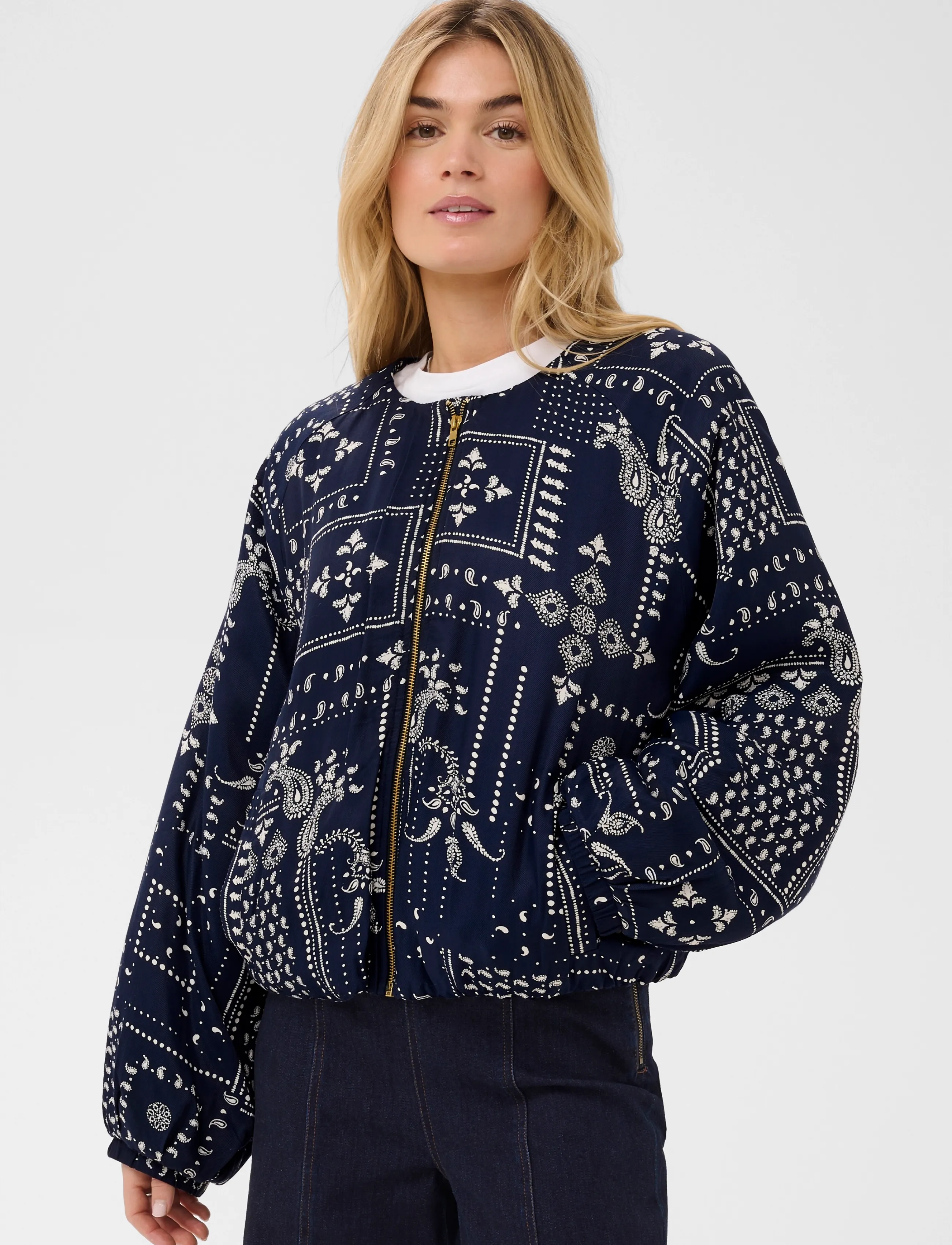 Saint Tropez Stephaniesz Bomber Jacket, L, Jackets, Marineblau - Bomber, Frauen