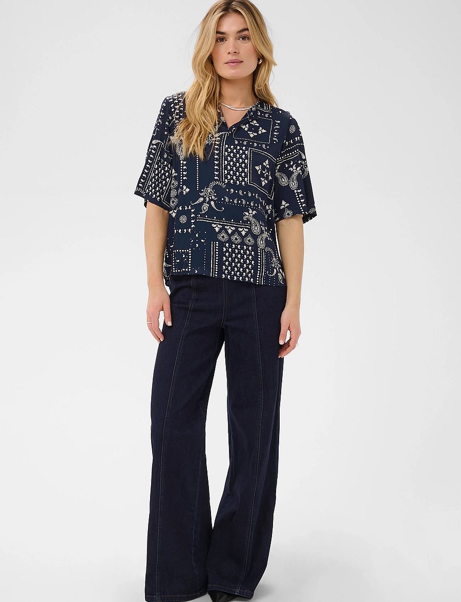 Saint Tropez - StephanieSZ Blouse - kurzärmelige blusen - nightsky paisley mosaic - 3