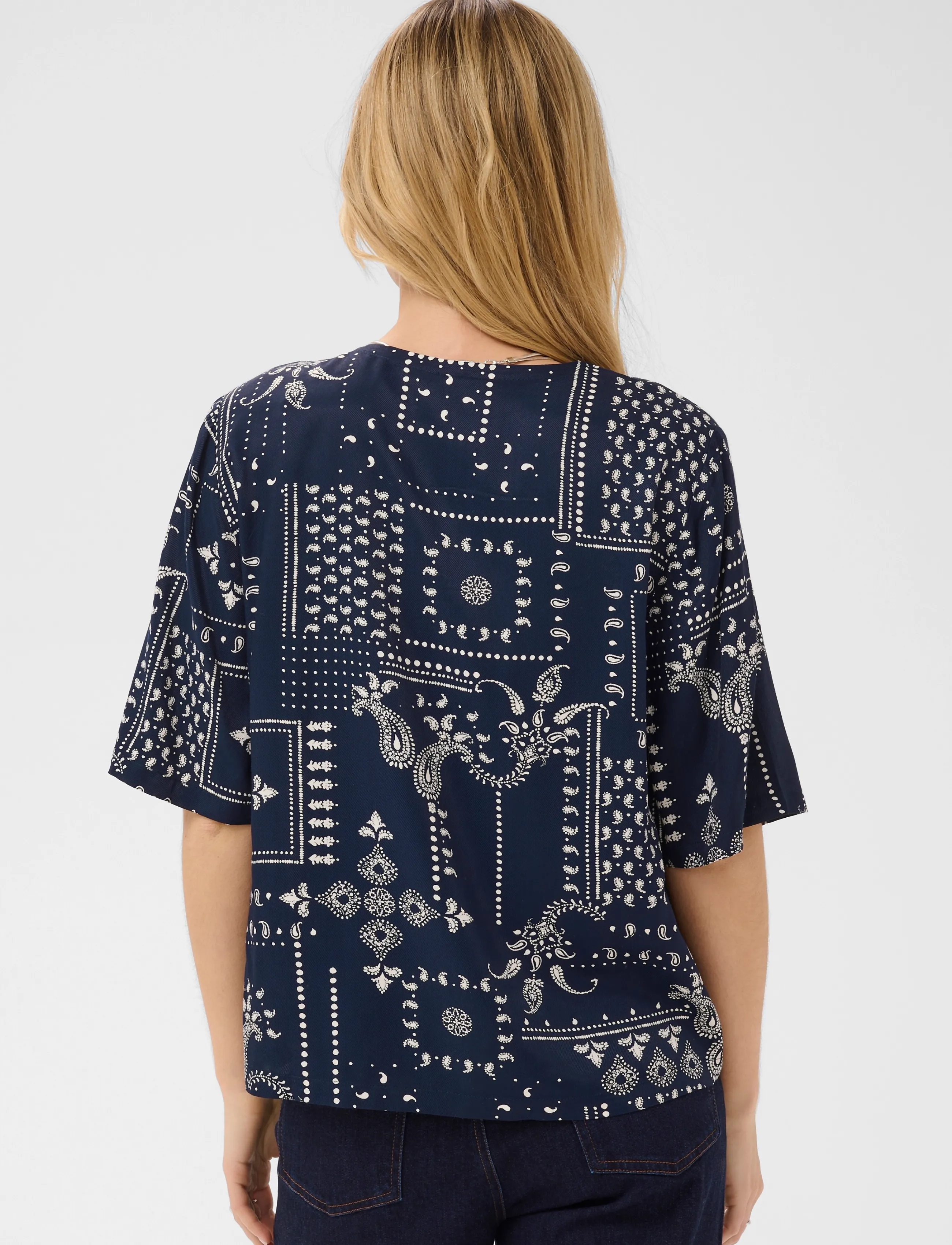 Saint Tropez - StephanieSZ Blouse - kurzärmelige blusen - nightsky paisley mosaic - 4