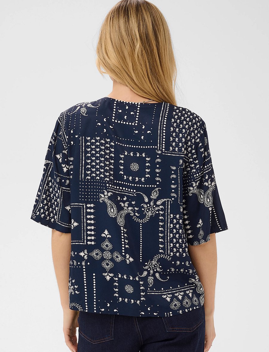 Saint Tropez - StephanieSZ Blouse - kurzärmelige blusen - nightsky paisley mosaic - 4