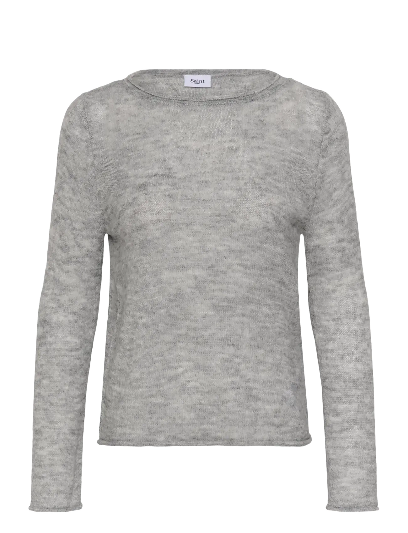 Saint Tropez SabbaraSZ Boatneck Pullover - Pullover - MIST GREY MELANGE / grey