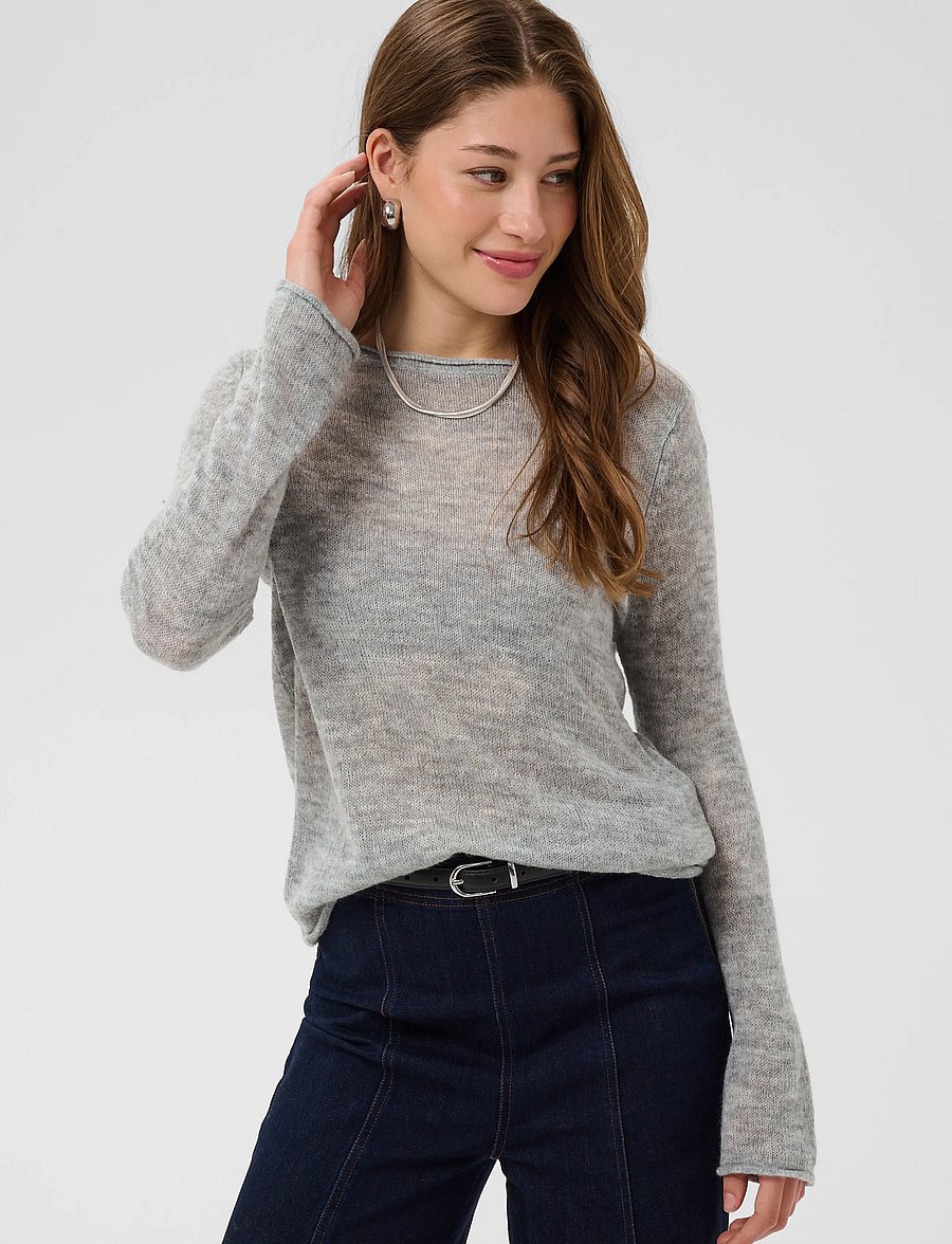 Saint Tropez - SabbaraSZ Boatneck Pullover - pullover - mist grey melange - 0