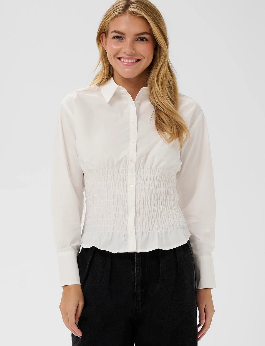 Saint Tropez - NaciaSZ Shirt - pitkähihaiset kauluspaidat - bright white - 0