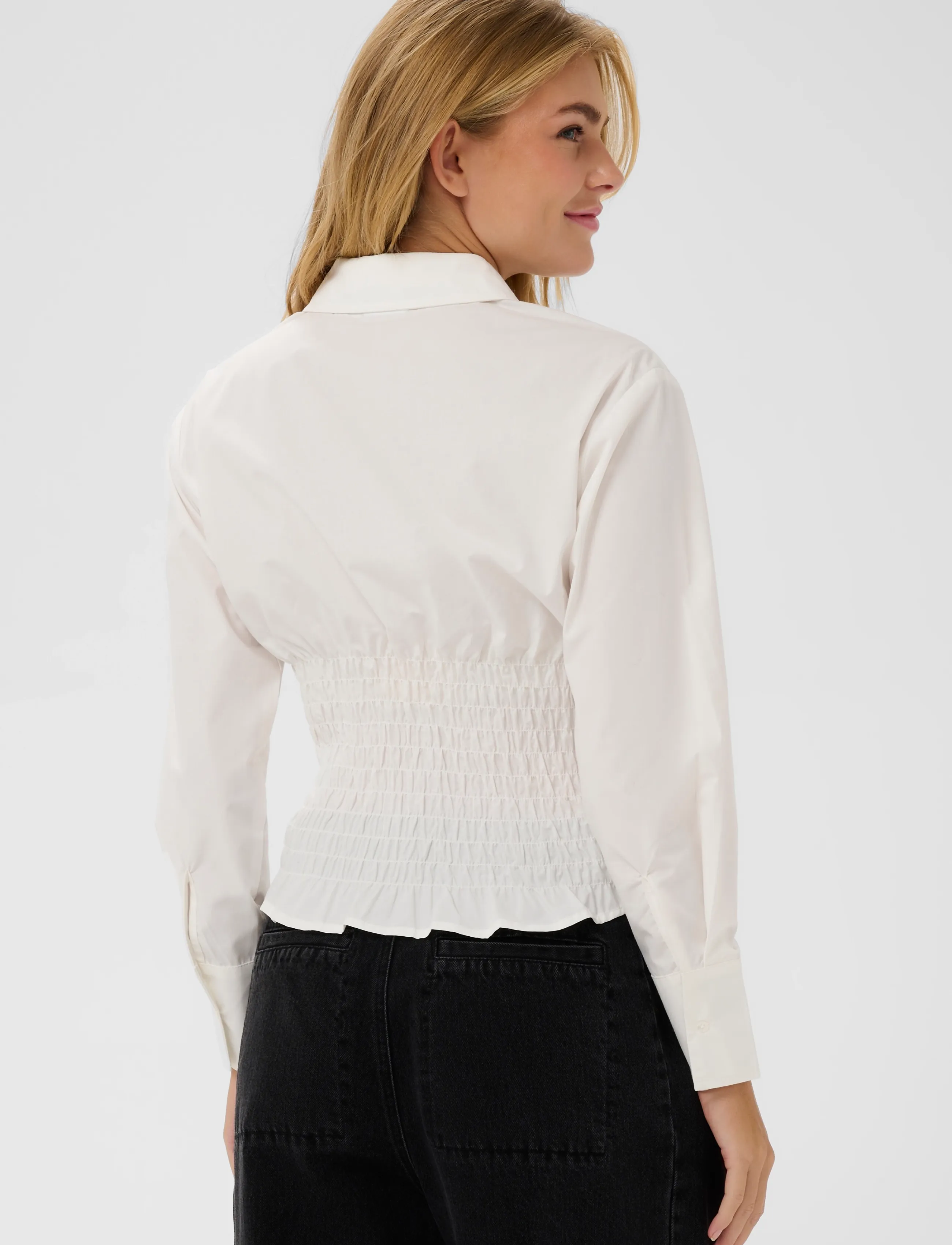 Saint Tropez - NaciaSZ Shirt - pitkähihaiset kauluspaidat - bright white - 4