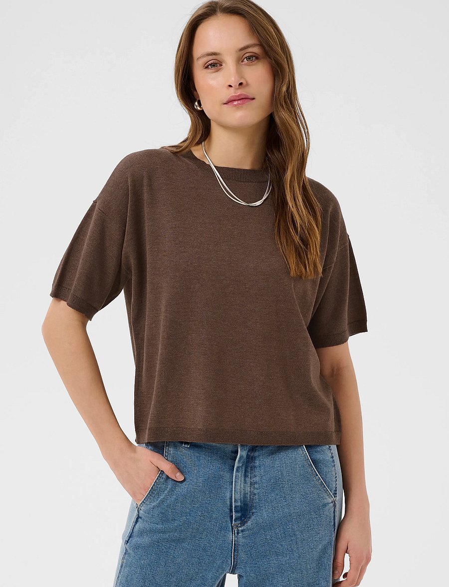 Saint Tropez - MilaSZ Boxy SS Pullover - pullover - fondue fudge melange - 0