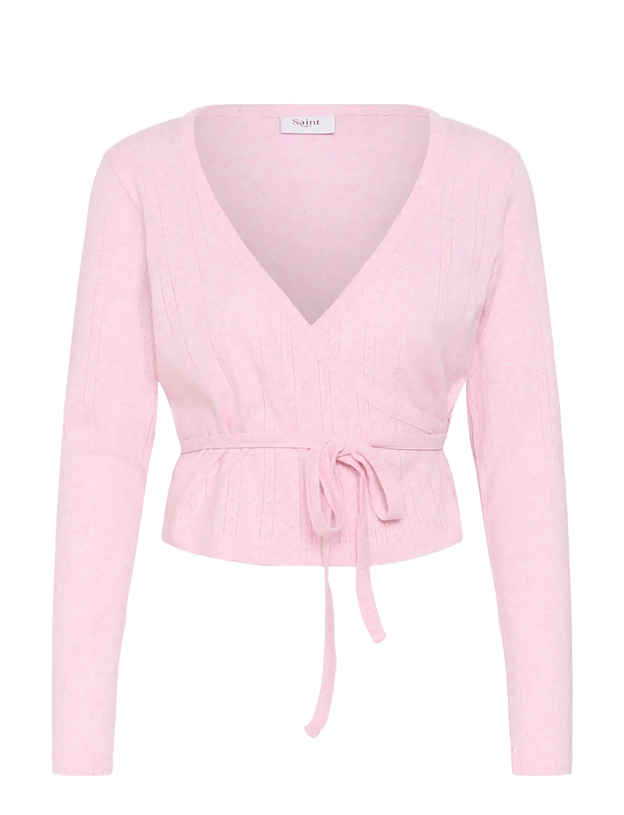 Saint Tropez - GruSZ Wrap Cardigan - crop tops - tender touch melange - 1