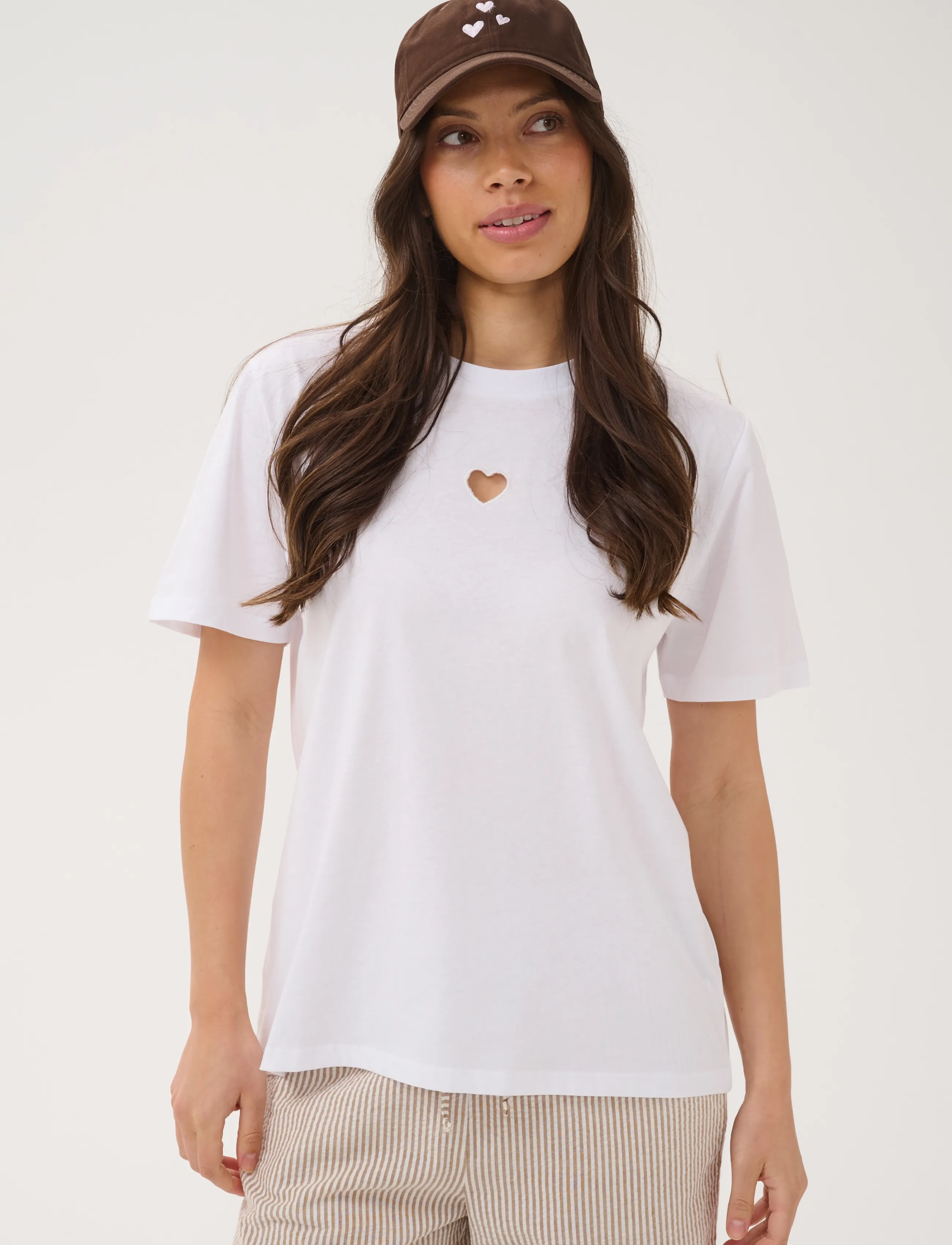 Saint Tropez HeartSZ T-Shirt - T-shirts & Toppe - BRIGHT WHITE / white