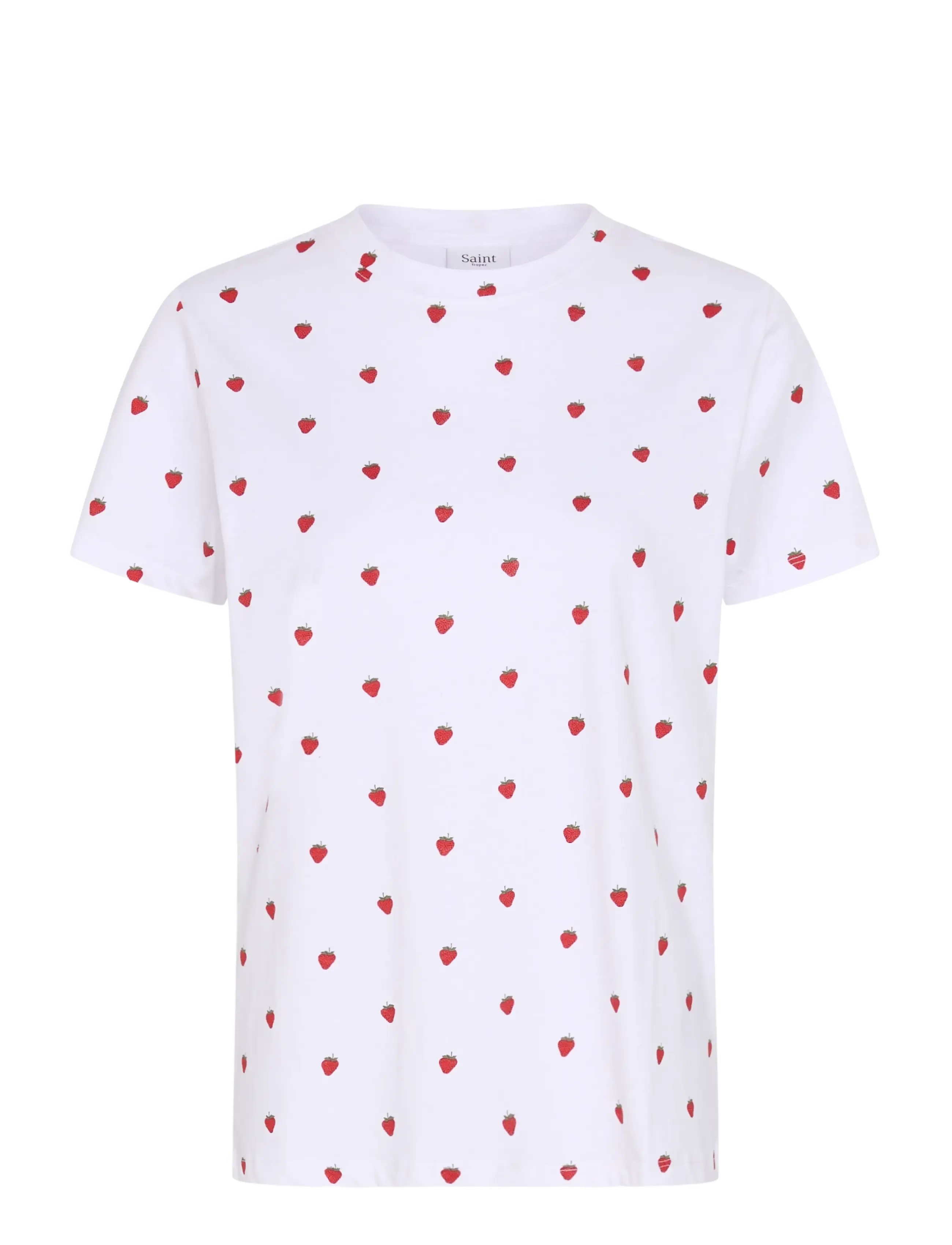 Saint Tropez EmilySZ T-Shirt - Tøj - BRIGHT WHITE STRAWBERRIES / white