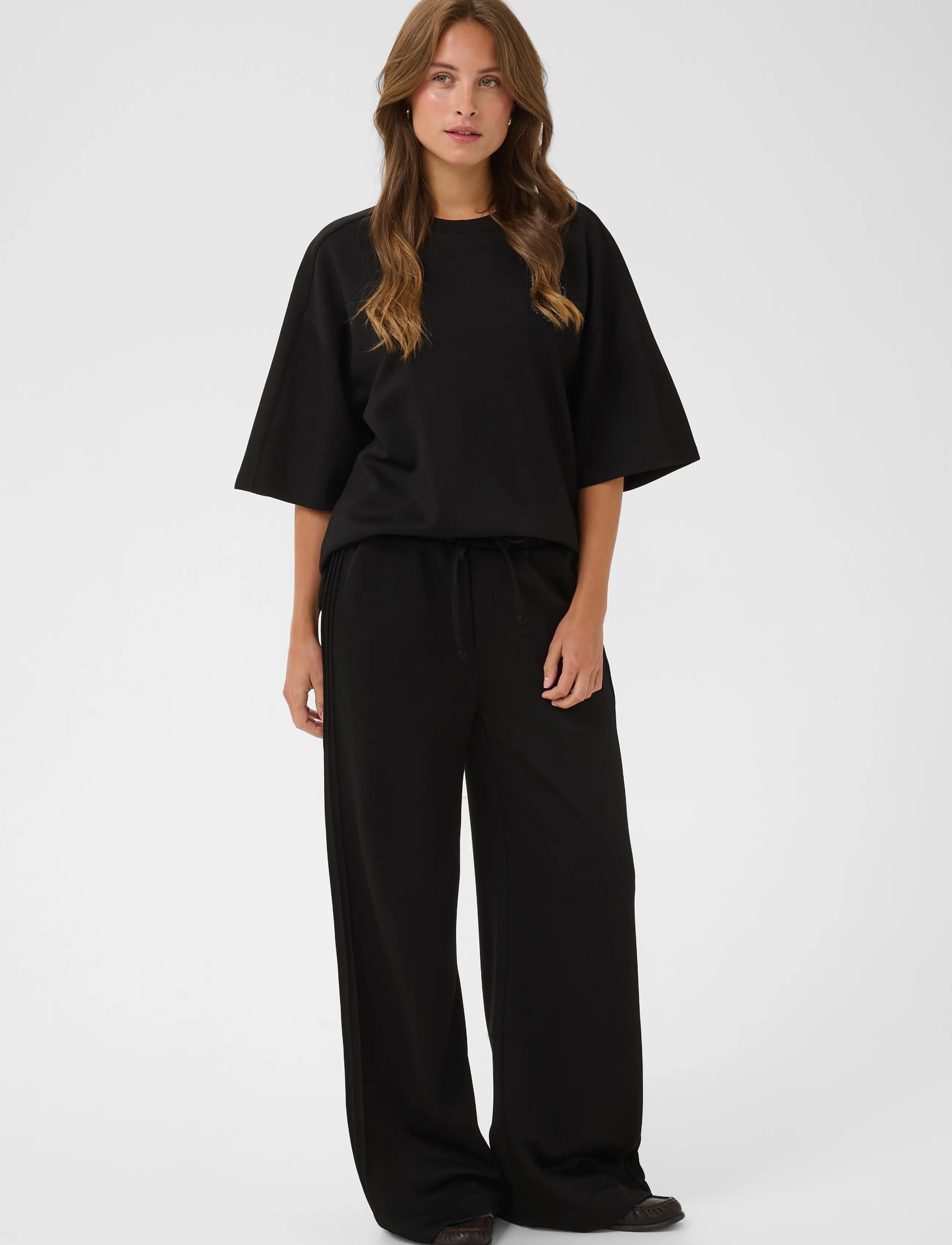 Saint Tropez TheoSZ Pant - Straight leg trousers - BLACK / black