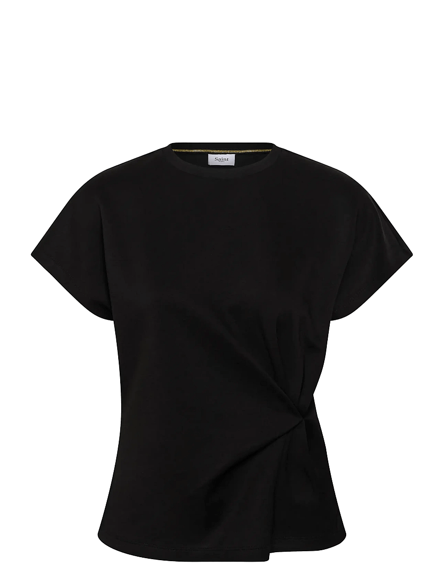 Saint Tropez - TheoSZ Blouse - kortærmede bluser - black - 0