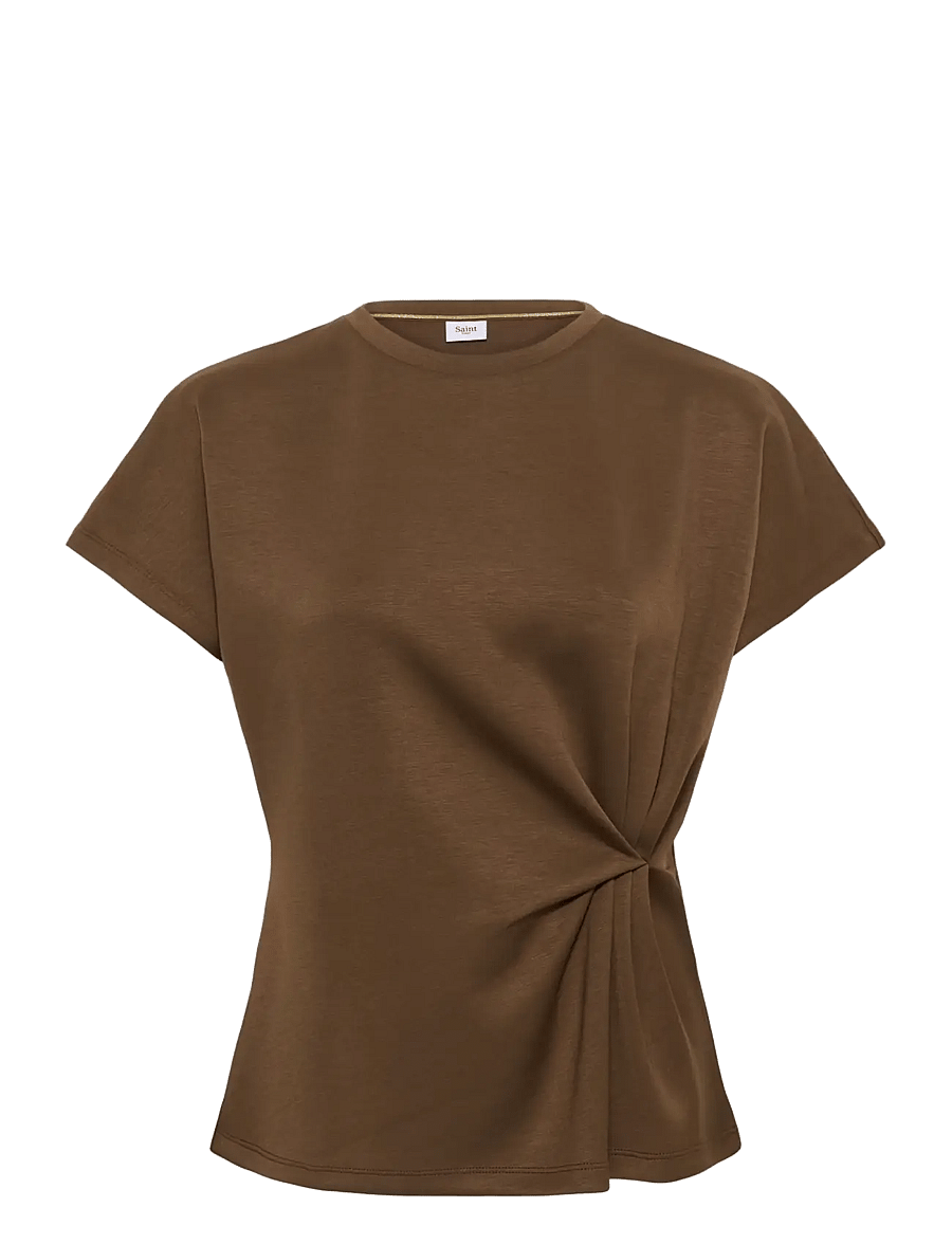 Saint Tropez - TheoSZ Blouse - kurzärmelige blusen - dark earth - 1