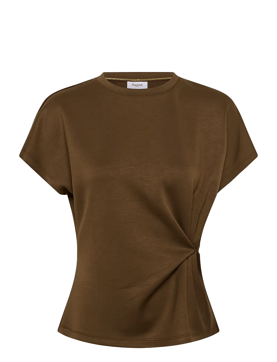Saint Tropez - TheoSZ Blouse - kortærmede bluser - dark earth - 1