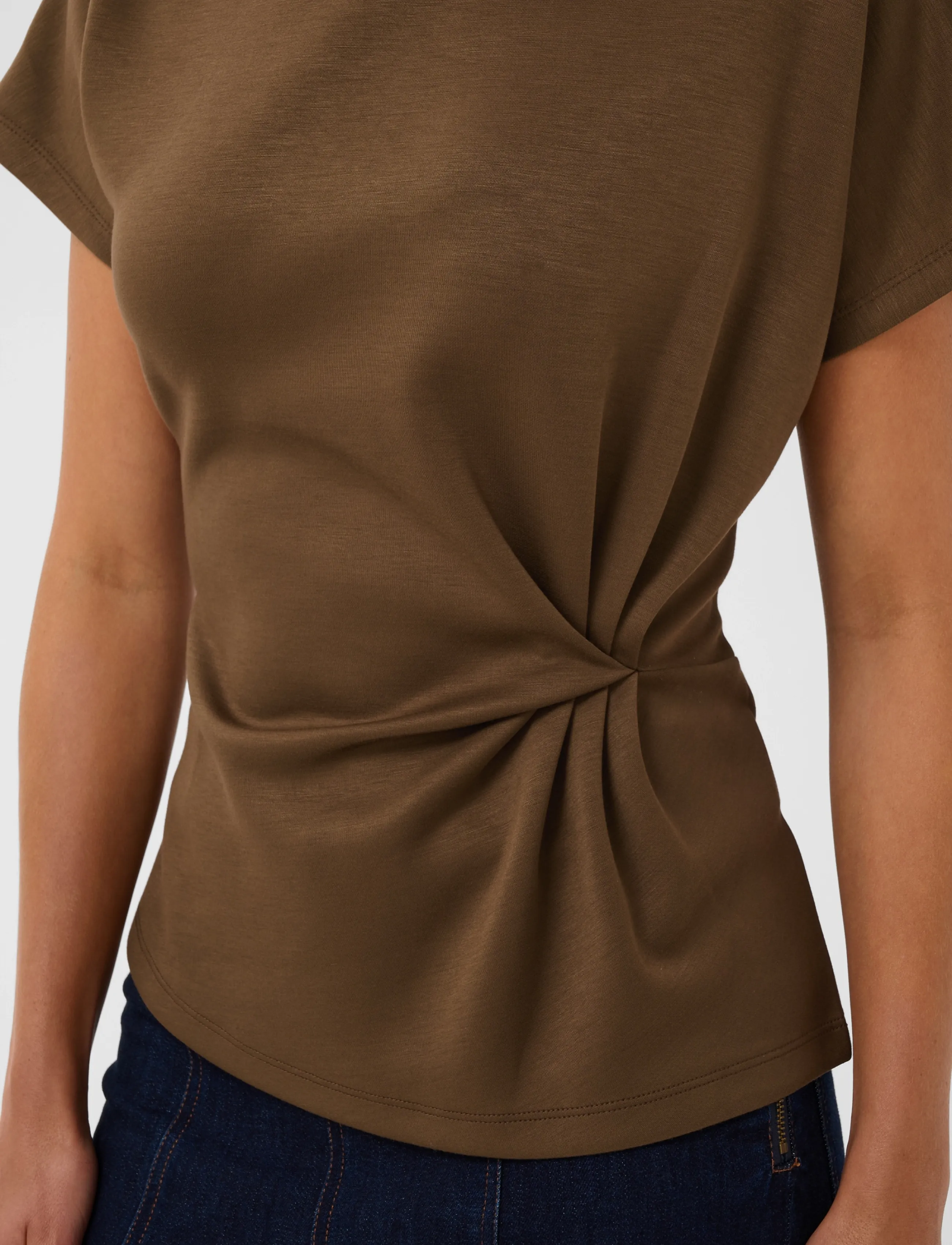 Saint Tropez - TheoSZ Blouse - kortærmede bluser - dark earth - 4
