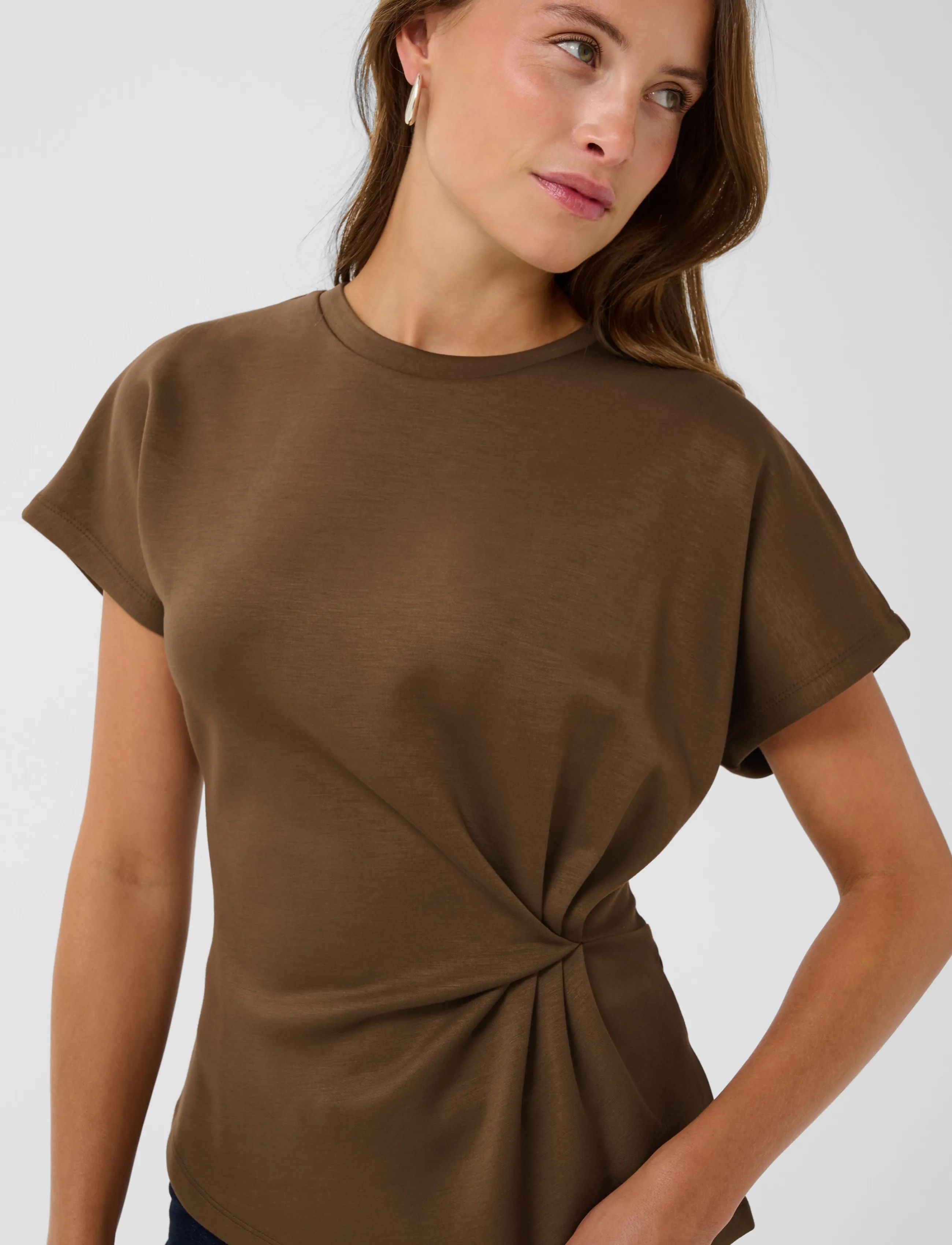 Saint Tropez - TheoSZ Blouse - kortærmede bluser - dark earth - 5