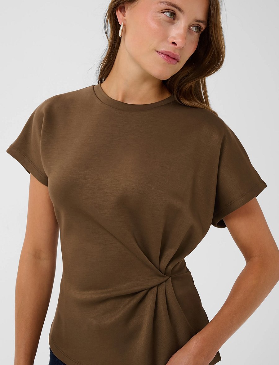 Saint Tropez - TheoSZ Blouse - kortærmede bluser - dark earth - 5