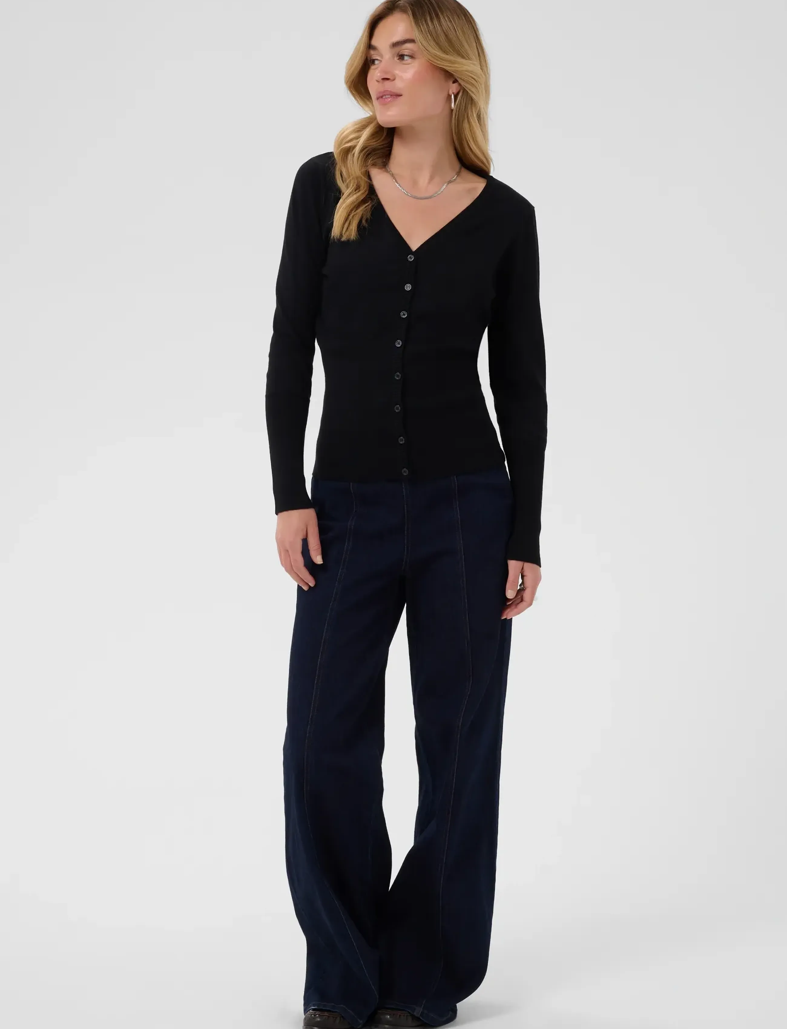 Saint Tropez - MilaSZ Slim Cardigan - koftor - black - 3