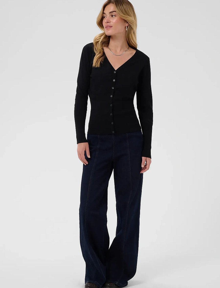 Saint Tropez - MilaSZ Slim Cardigan - koftor - black - 3