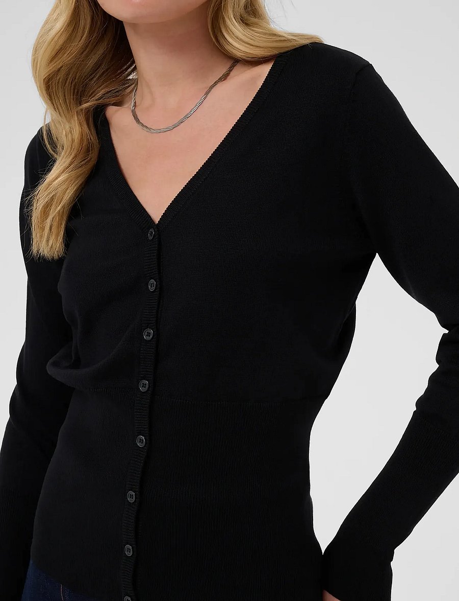 Saint Tropez - MilaSZ Slim Cardigan - koftor - black - 5
