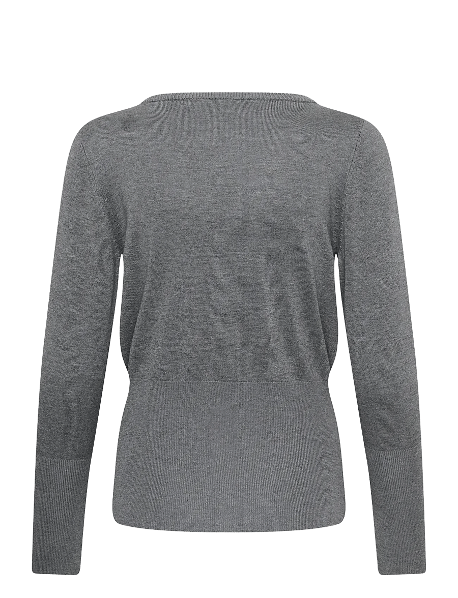 Saint Tropez - MilaSZ Slim Cardigan - koftor - mist grey melange - 2