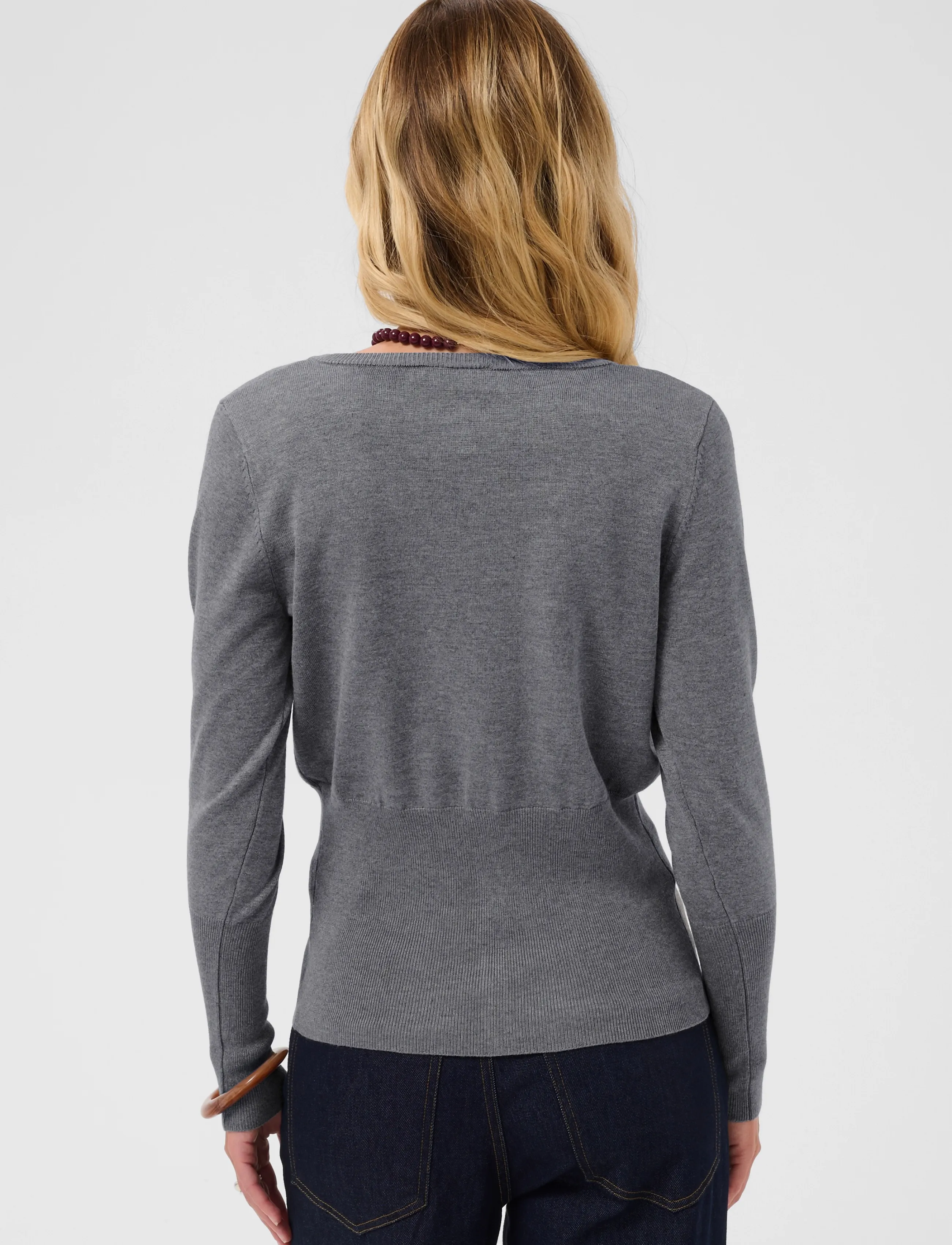 Saint Tropez - MilaSZ Slim Cardigan - koftor - mist grey melange - 3