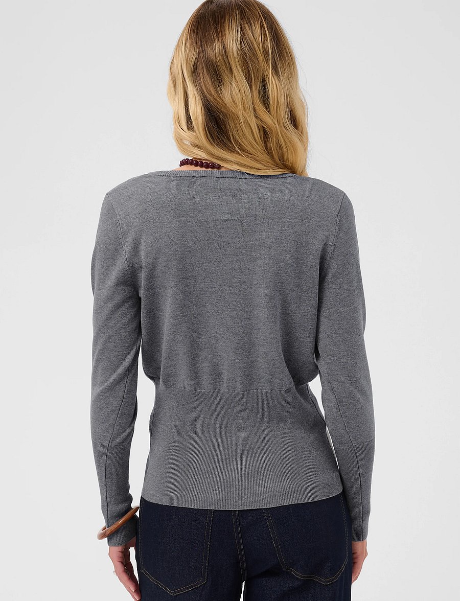 Saint Tropez - MilaSZ Slim Cardigan - koftor - mist grey melange - 3