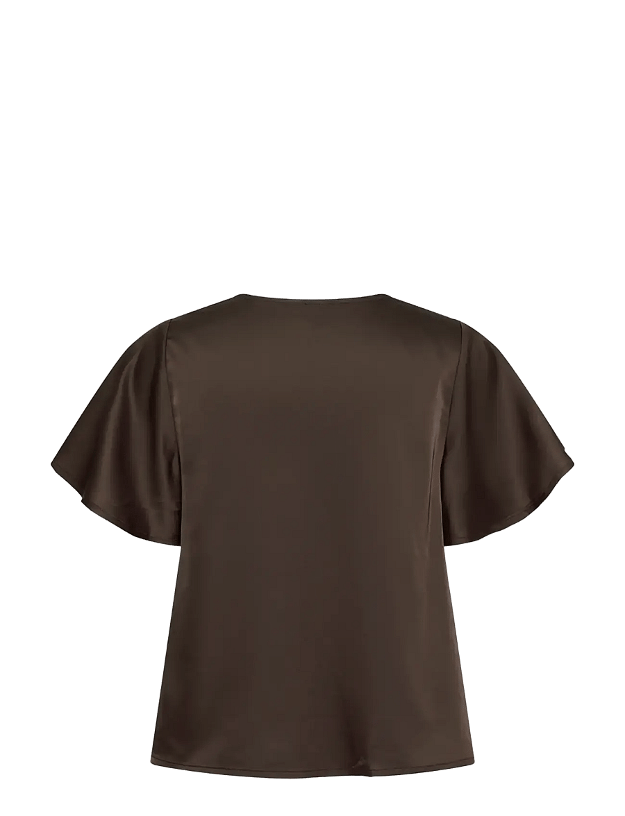 Saint Tropez - LodisaSZ SS Blouse - kurzärmelige blusen - chocolate brown - 2