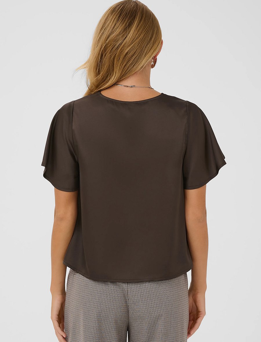 Saint Tropez - LodisaSZ SS Blouse - kurzärmelige blusen - chocolate brown - 3