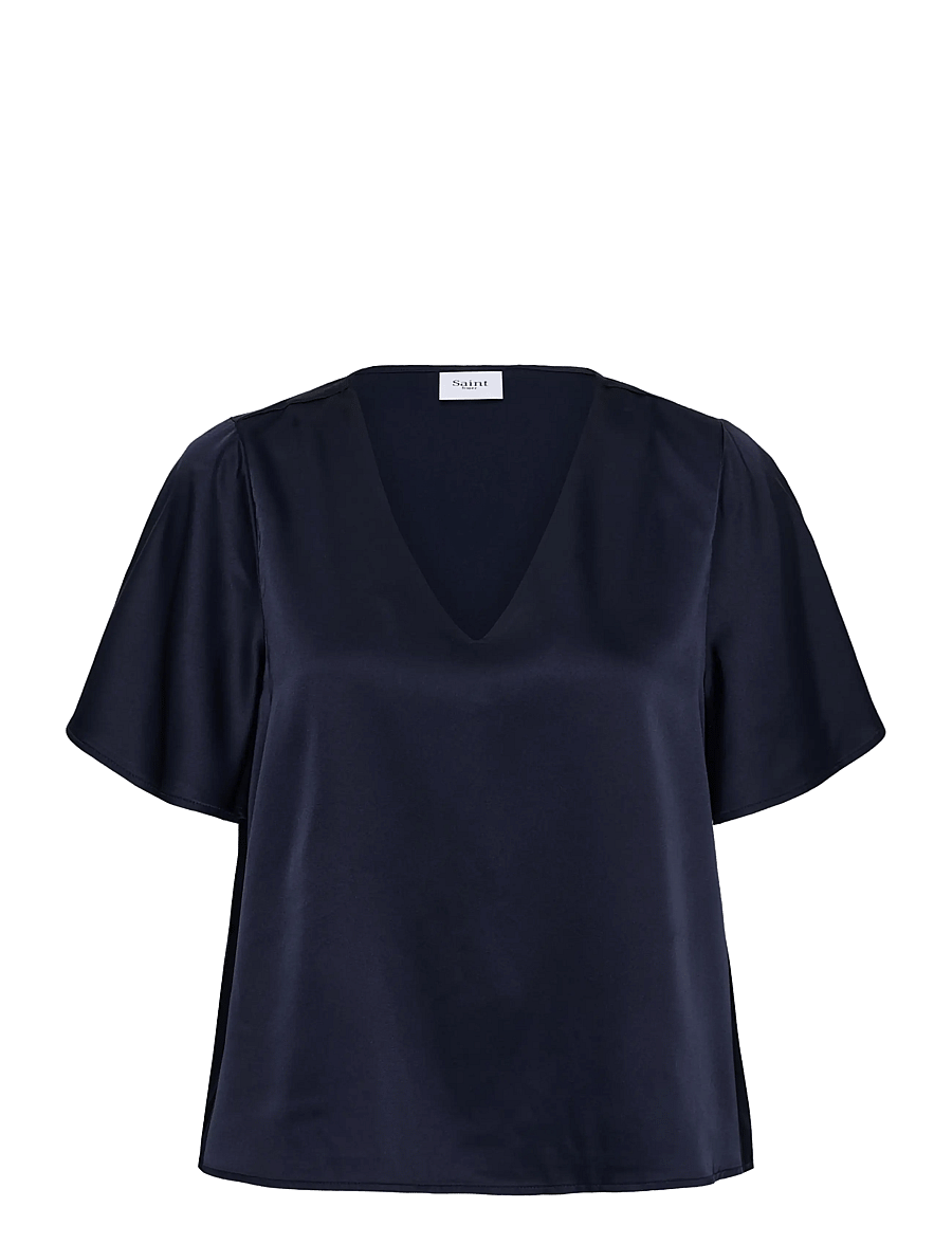 Saint Tropez - LodisaSZ SS Blouse - kortärmade blusar - night sky - 1